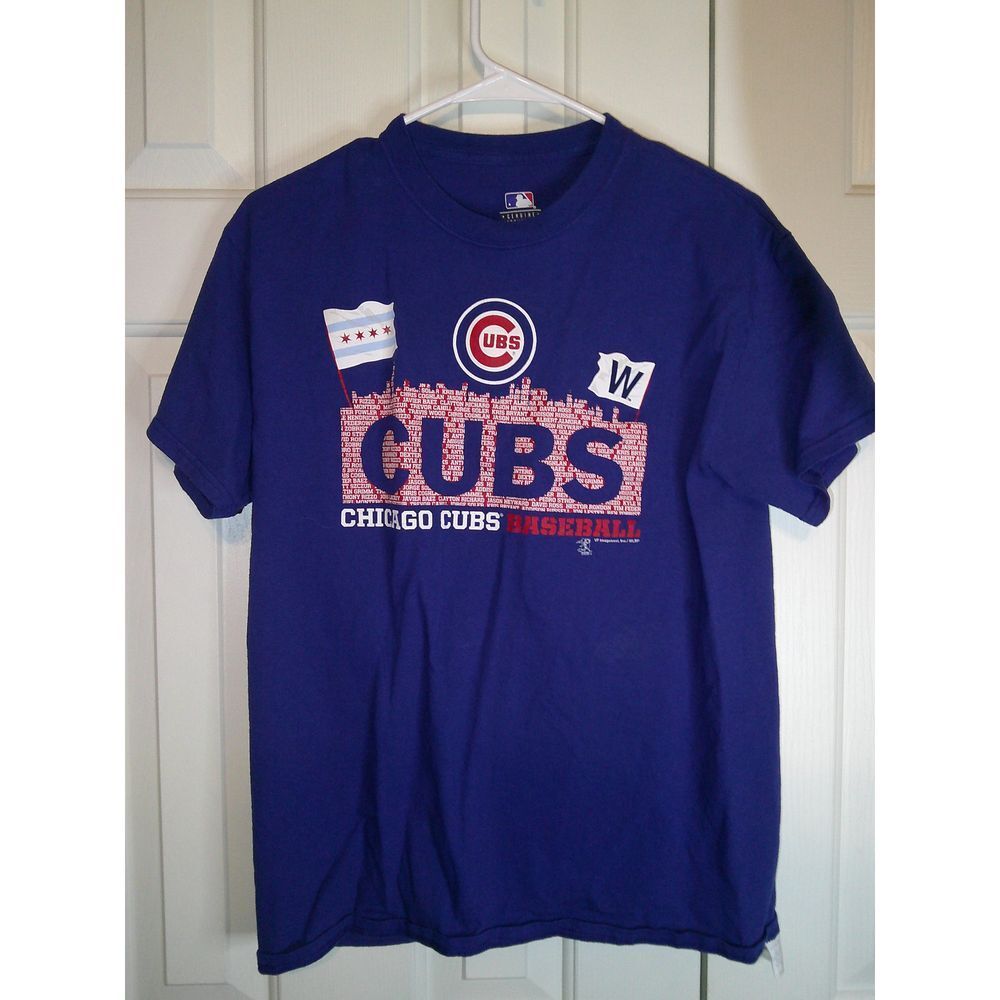 Vintage MLB Chicago Cubs Baseball Graphic T-Shirt Wrigley‎ Field Fan Apparel M